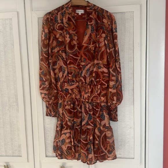 A.L.C. Silvie Silk Mini Dress in Ginger Combo Size 4 $495.00 - Picture 9 of 13